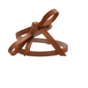 Kožený hnědý pásek s ležérně uvázanou mašlí - RUBI II (nastavitelný) 